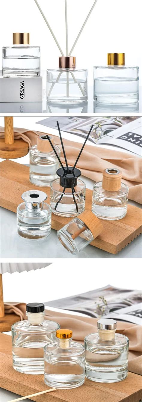 Luxury Classic Cylindrical Clear Reed Diffuser Bottle 50ml 100ml 150ml 210ml Glass With Screw