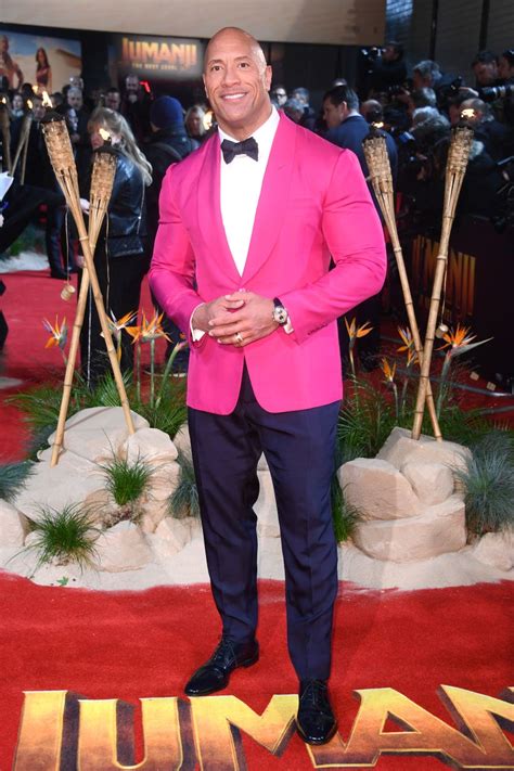 Dwayne ‘the Rock Johnson Pretty In Pink For Jumanji Premiere In London