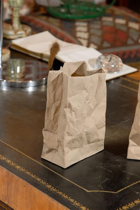 Pair Of Ceramic Paper Bag Vases At 1stdibs Gearys Beverly Hills Paper