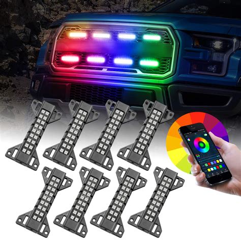 Buy Rgb Led Grille Lights Offroadtown 8 Pods Front Grille Lighting Kit