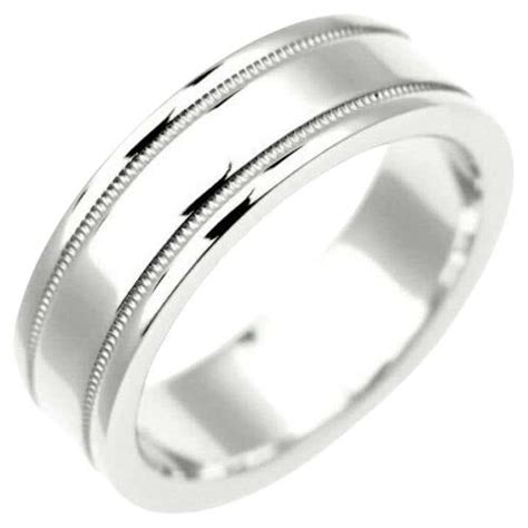 Tiffany And Co Together Platinum 6mm Double Milgrain Wedding Band Ring 7 For Sale At 1stdibs