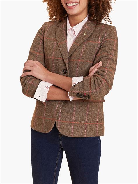 Joules Wiscombe Tweed Blazer In Brown Lyst