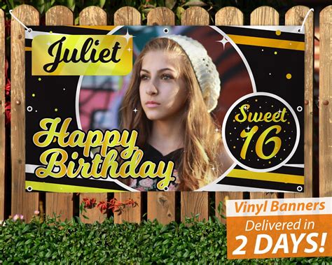 Sweet 16 Birthday Banner // Custom Birthday Banner // Free Overnight Shipping // Next Day ...