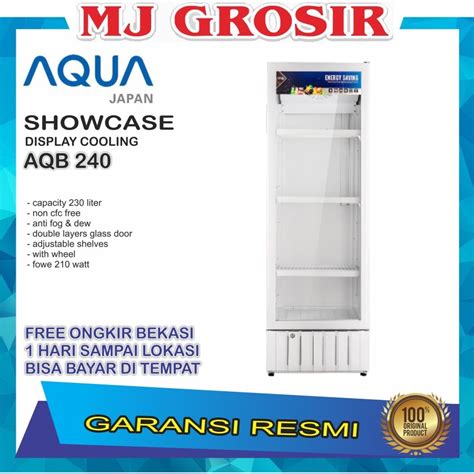 Jual SHOWCASE AQUA JAPAN AQB 240 AQB 250 3 RAK DISPLAY COOLER KULKAS