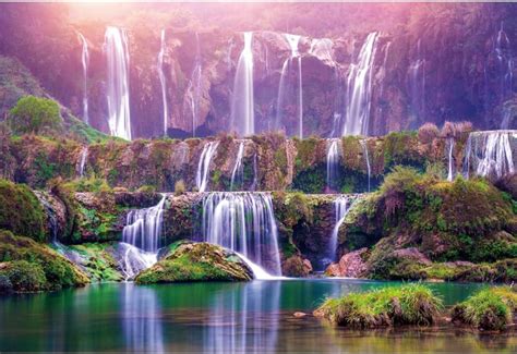 Buy AWERT 9x6ft Natural Landscape Backdrop for Photography Waterfall Mountains Lake Spring ...