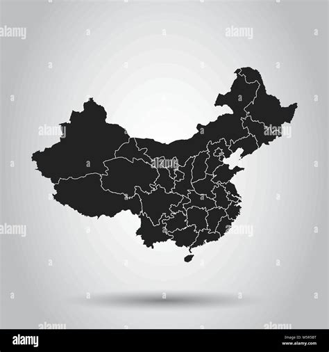 Mapa de China Ilustración vectorial plana sobre fondo blanco Imagen