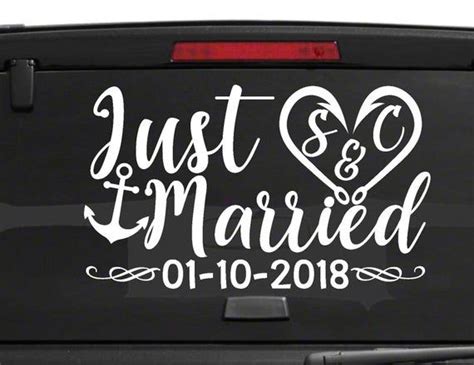 Just Married Car Window Decal Wedding Car Kit Just Married Decal Just