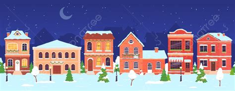 Christmas Town Street Landscape Architecture Background, Weather ...