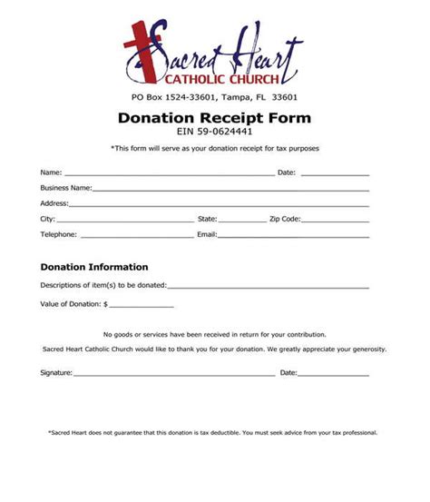 Free Charitable Donation Receipt Template