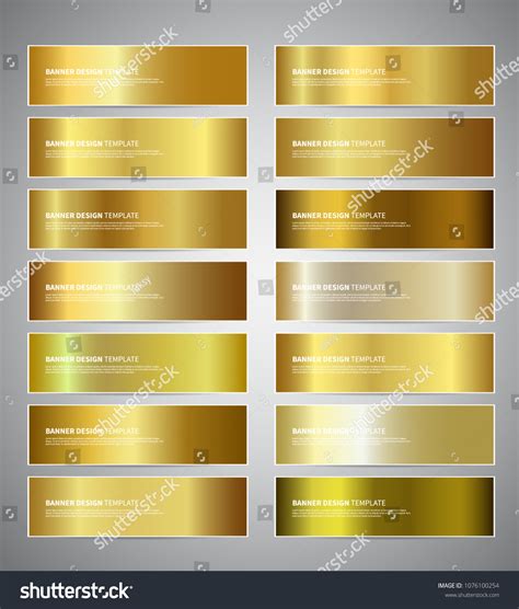 Set Gold Gradient Vector Banners Templates Stock Vector Royalty Free