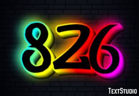 826 Text Effect and Logo Design Number