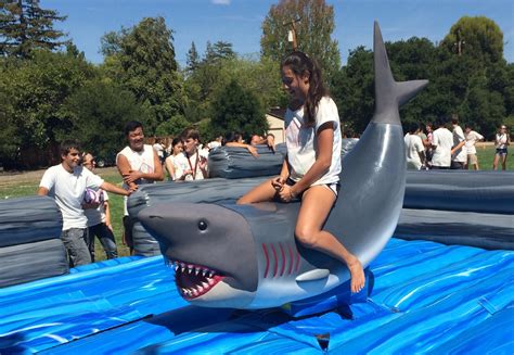 Inflatable Mechanical Shark Ride Lets Party