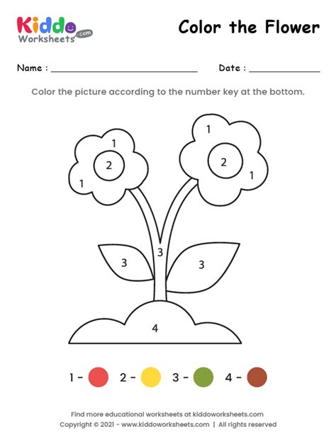 Free Printable Color The Flower Worksheet Kiddoworksheets