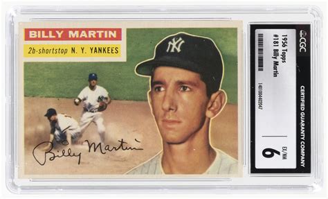 Hake S 1956 TOPPS 181 BILLY MARTIN CGC 6 EX NM