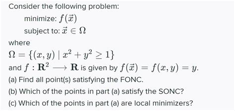 Solved Consider The Following Problem Minimize F X