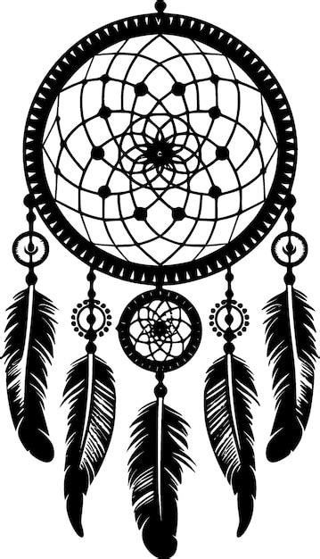 Premium Vector Dream Catcher Black And White Vector Illustration