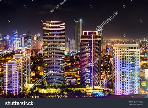 Night Shot Of Skyline Of Makati, Philippines Stock Photo 89915026 ...