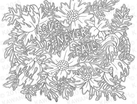 Love Never Fails Adult Coloring Page Gift Wall Art Bible Verse Encouragement - Etsy Canada