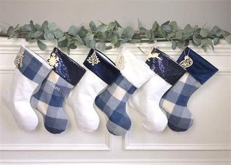 Personalized Christmas Stocking Navy Blue Christmas Stocking. | Etsy ...