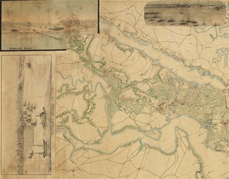 A major manuscript map of the southern Virginia Peninsula - Rare & Antique Maps