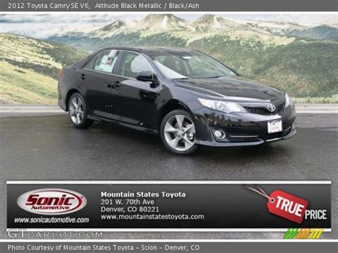 Attitude Black Metallic 2012 Toyota Camry Se V6 Blackash Interior Vehicle