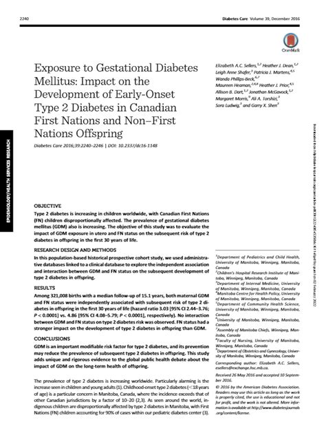 Exposure To Gestational Diabetes Mellitus Impact On The Development Of Early Onset Type 2