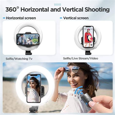 Selfie Ring Light Tripod Bluetooth Selfie Stickcell Phone Holder Led