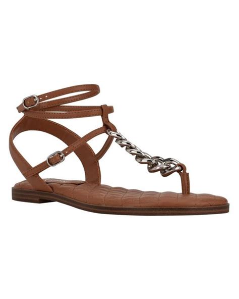 Guess Brighty Faux Leather Flip Flop Thong Sandals In Brown Lyst