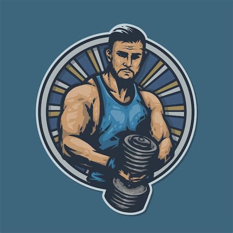 Premium Vector Bodybuilder Muscular Athlete Posing With Dumbbells Gym