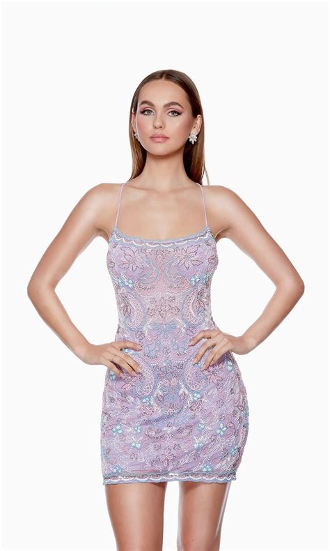 Beaded Floral Short Backless Party Dress Promgirl