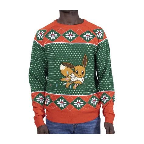 Eevee Holiday Lights Knit Sweater Adult Pokémon Center Official Site