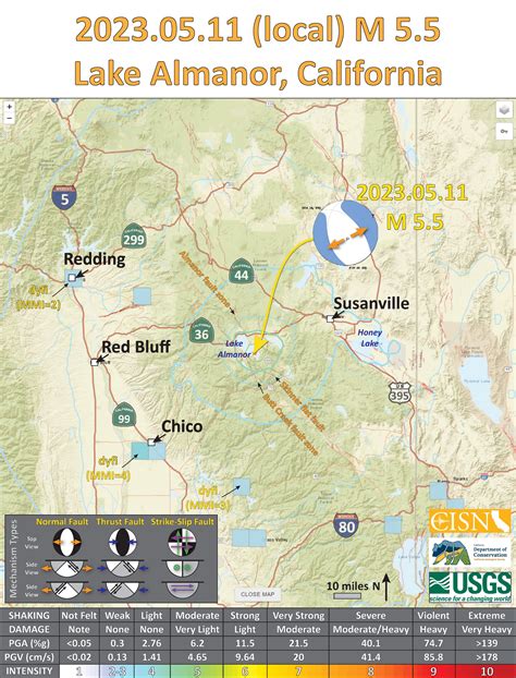 Shallow M5.5 earthquake, series of aftershocks hit Lake Almanor ...