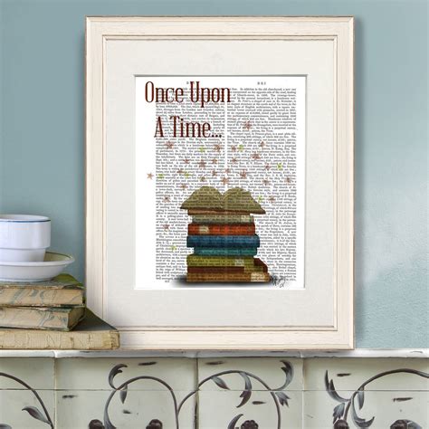 Once Upon a Time, Book Page Art, Book Lovers Gift, Book Nerd, Geek Nursery Modern, Wall Art Kids ...