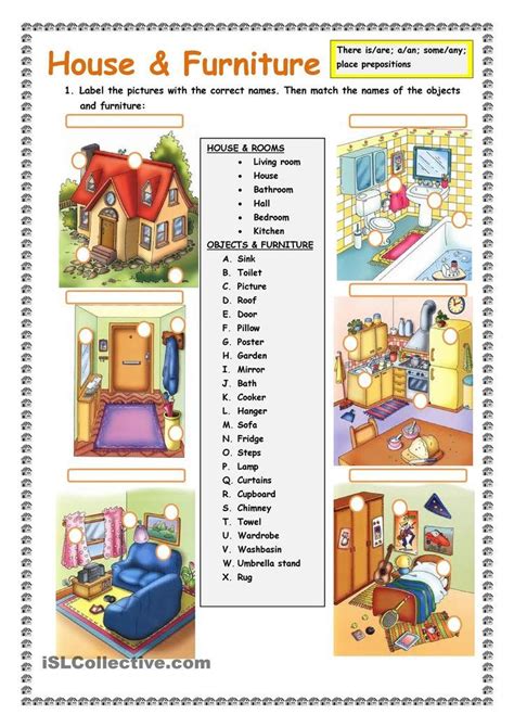 House And Furniture There Is Are Worksheet Free ESL Printable