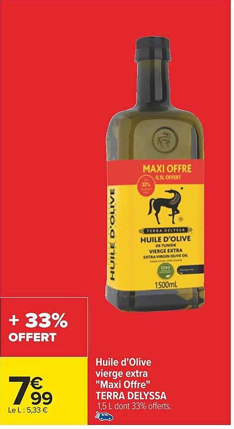 Promo Huile D Olive Vierge Extra Maxi Offre Terra Delyssa Chez