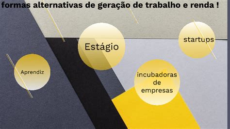 Formas Alternativas De Gera O De Trabalho E Renda Enfoque Na