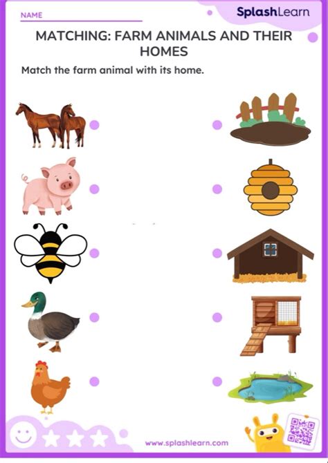 Matching Farm Animals And Their Homes Worksheet Ela Worksheets