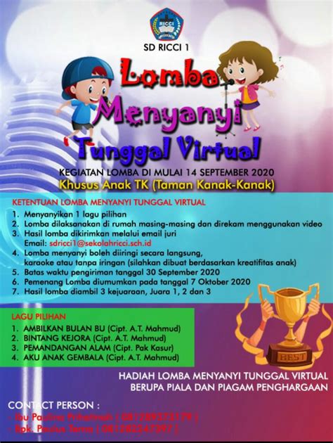 Lomba Menyanyi Virtual Sd Katolik Ricci I