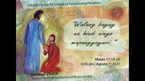 Baclaran Church Live Mass Sabado Ng Ika 18 Linggo Sa Karaniwang