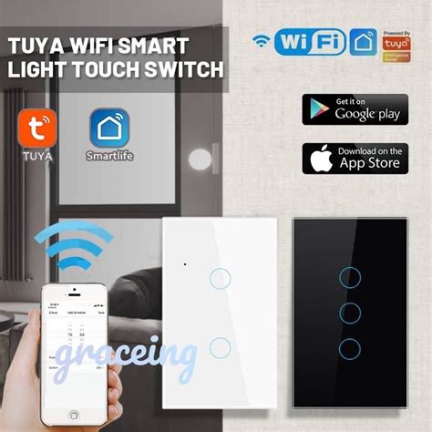 Tuya Wifi Smart Wall Switch WIFI 110 250V Apoyo IOS Android Smart