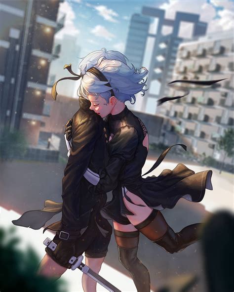 Nier Automata 2B and 9S illustration fan art by jihoojaydhong on DeviantArt