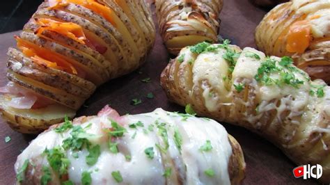 Patatas Hasselback Papas Al Horno Con Bacon Y Queso Youtube