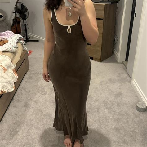 Nude Lucy Enni Cupro Slip Dress Bark RRP Depop