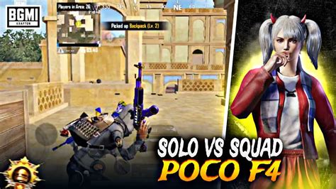 Solo Vs Squad 1v4 Clutches 💥poco F4 Smooth Extreme Bgmi Test In