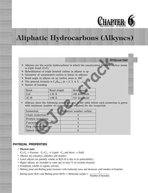 Solution Aliphatic Hydrocarbons Alkynes Complete Chapter Notes For Iit