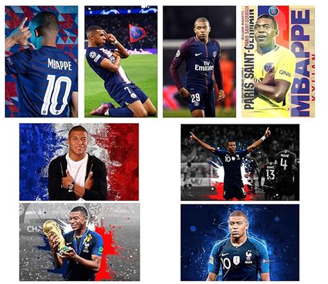 Kylian Mbappe Posters Football Posters For Wall Set Of 8 300 GSM 12x8