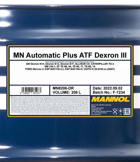 MANNOL Automatic Plus ATF Dexron III