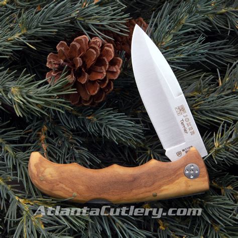 Olive Wood Handle Lockback Folding Knife