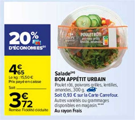 Promo Salade Bon Appétit Urbain chez Carrefour iCatalogue fr