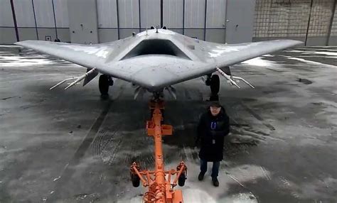 Breaking News Rare Russian S 70 Okhotnik Stealth Drone Reportedly Shot